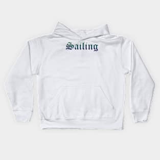 Sailing Gradient Text Kids Hoodie